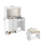 Penteadeira Camarim Com 4 Gavetas E Porta Objetos Mel Com Ban