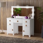 Penteadeira Camarim Com 5 Gavetas E 2 Portas Madri Branca