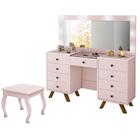 Penteadeira Camarim Com Banqueta Espelho E Luzes Led Mila Ros