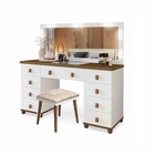 Penteadeira Camarim Com Banqueta Retro Espelho Led 9 Gavetas