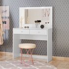 Penteadeira Camarim Com Espelho 2 Gavetas Léia Branco