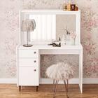 Penteadeira Camarim Com Espelho 3 Gavetas Luisiana Branco - P