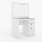 Penteadeira Camarim Com Espelho 3 Gavetas Pe2010 Branco - Tec