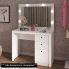 Penteadeira Camarim Com Espelho 3 Gavetas Pe2010 Branco - Tec