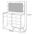 Penteadeira Camarim Com Espelho 5 Gavetas Luna Rosê - Móveis
