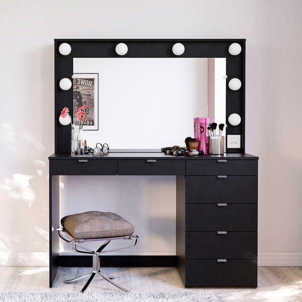 Penteadeira Camarim Com Espelho 7 Gavetas E Tomada Diamante E