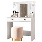 Penteadeira Camarim Com Espelho 9924 Branco Moval