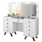 Penteadeira Camarim Com Espelho 9 Gavetas Mila Branco - Móvei