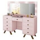 Penteadeira Camarim Com Espelho 9 Gavetas Mila Rosê - Móveis