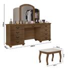 Penteadeira Camarim Com Espelho E Banqueta Almofadada 100% Md