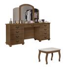 Penteadeira Camarim Com Espelho E Banqueta Almofadada 100% Md