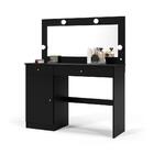 Penteadeira Camarim Com Espelho E Gavetas Preto Diamante Patr