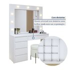 Penteadeira Camarim Com Espelho E Lampada 5 Gavetas 100% Mdf