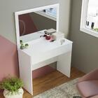 Penteadeira Camarim Com Espelho E Led 2 Gavetas Branco Glamou