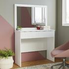 Penteadeira Camarim Com Espelho E Led 2 Gavetas Branco Glamou