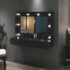 Penteadeira Camarim Com Espelho E Led 2 Gavetas Preta