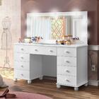 Penteadeira Camarim Com Espelho E Led 9 Gavetas E Colmeia Pot