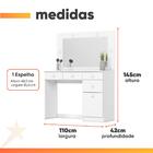 Penteadeira Camarim Com Espelho Led 4 Gavetas 1 Porta Magnólia