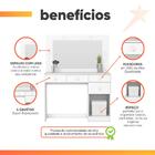 Penteadeira Camarim Com Espelho Led 4 Gavetas 1 Porta Magnólia