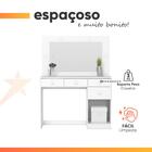 Penteadeira Camarim Com Espelho Led 4 Gavetas 1 Porta Magnólia
