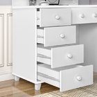 Penteadeira Camarim Com Espelho Led E Porta Jóias Com Vidro L