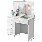 Penteadeira Camarim Com Espelho Led E Porta Jóias Com Vidro L