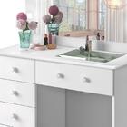 Penteadeira Camarim Com Espelho Led E Porta Jóias Com Vidro L