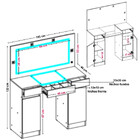 Penteadeira Camarim Com Espelho Led E Visor De Vidro 3 Gaveta