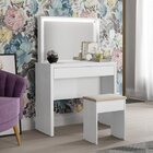 Penteadeira Camarim Com Espelho Led Yasmim Patrimar Móveis Br