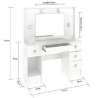 Penteadeira Camarim Com Espelho Lexa 1 Porta E 5 Gavetas Yesc