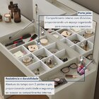 Penteadeira Camarim Com Espelho Mdf 4 Gavetas Afrodite Off Wh