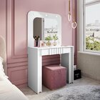 Penteadeira Camarim Com Espelho Rouge Branco