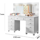 Penteadeira Camarim Com Led 9 Gavetas + Banqueta Branco