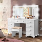 Penteadeira Camarim Com Led 9 Gavetas + Banqueta Branco