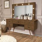 Penteadeira Camarim Com Led E Espelho Basoto Anaisa Castanho