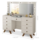 Penteadeira Camarim com Led Eloa Off White com Banqueta