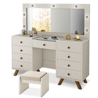 Penteadeira Camarim com Led Eloa Off White com Banqueta