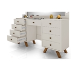 Penteadeira Camarim com Led Eloa Off White com Banqueta