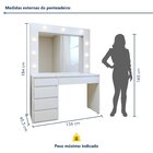 Penteadeira Camarim Em Mdf 184x136cm Anne Branco Acetinado