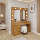 Penteadeira Camarim Em Mdf 184x136cm Anne Naturalle