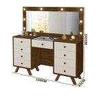 Penteadeira Camarim Em Mdf Com Espelho E Pés Em Madeira Malbe