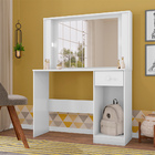 Penteadeira Camarim Escrivaninha Clara Branco Acetinado Cliqu