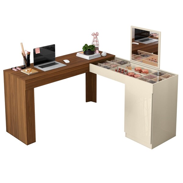 Penteadeira Camarim Escrivaninha De Canto Estrela M20 Freijó