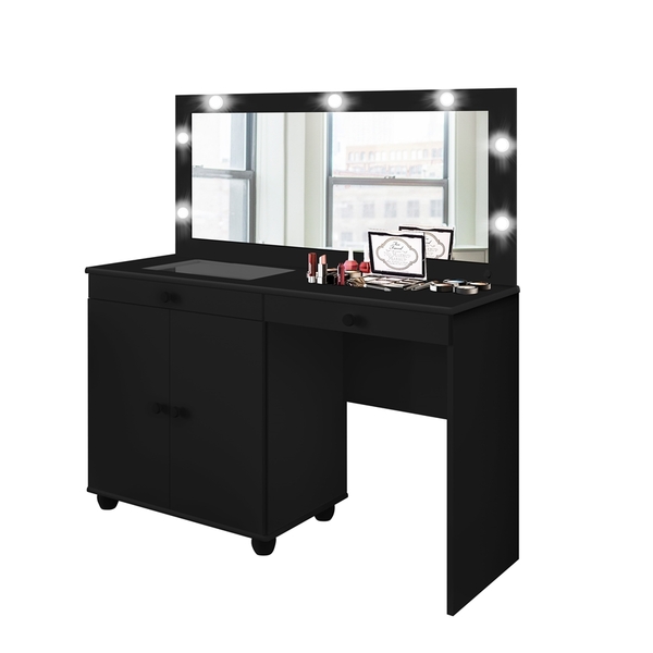 Penteadeira Camarim Escrivaninha Sapateira 3x1 Preto – Potent