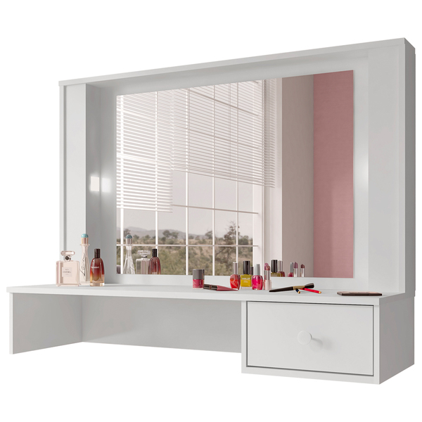 Penteadeira Camarim Escrivaninha Suspensa Eloá Branco Clique