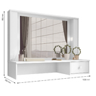 Penteadeira Camarim Escrivaninha Suspensa Eloá Branco Com Ros