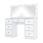 Penteadeira Camarim Glamour 7 Gavetas Com Espelho Branco - He