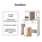 Penteadeira Camarim Ideal Com Espelho E Led Branco Moval
