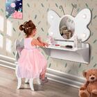 Penteadeira Camarim Infantil Com Espelho E Banqueta Branca Bo