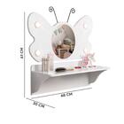 Penteadeira Camarim Infantil Com Espelho E Banqueta Branca Bo